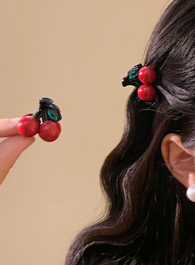 韩系可爱红色樱桃小抓夹发夹女碎发刘海夹公主风甜美头饰卡通百搭