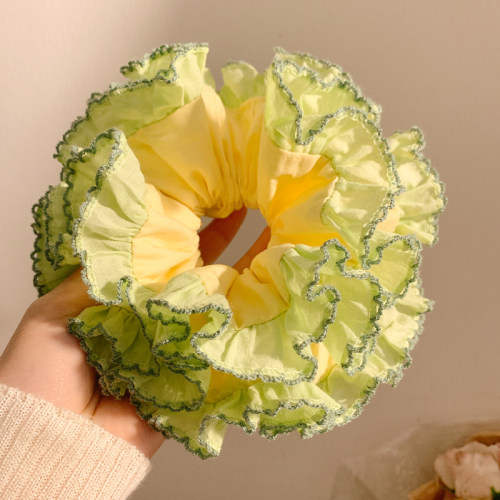 蜜瓜青提~森系黄色大肠发圈