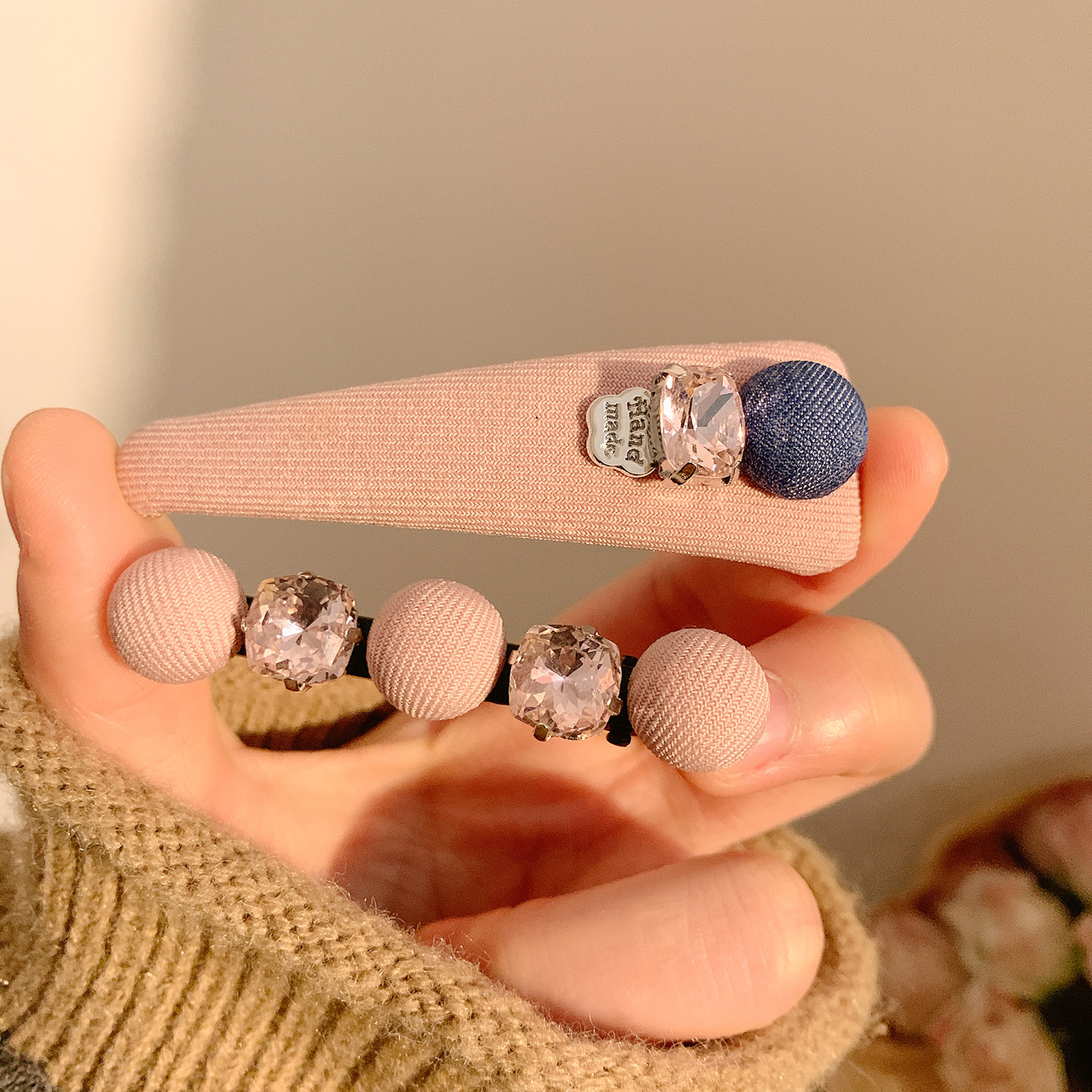 重工粉色水钻发夹边夹侧边发卡女高级感韩系温柔头饰碎发刘海夹,饰品/流行首饰/时尚饰品新,发饰,淘宝优惠券,粉丝福利购,淘宝优惠卷