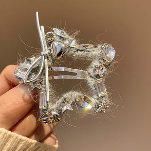 可爱重工水钻星星发夹女高级感气质韩系头饰秋冬侧边碎发刘海夹