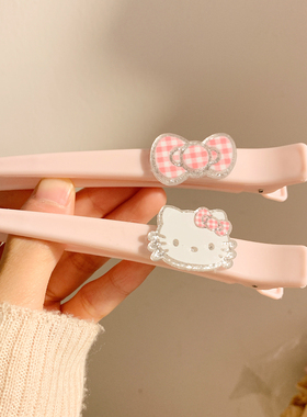 可爱粉色Kitty猫咪发夹女高级感边夹侧边刘海夹发卡洗脸化妆头饰