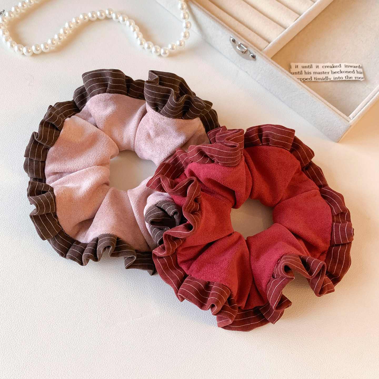 复古超大红色毛呢花边大肠发圈女高级感新年头饰扎头发秋冬发绳,饰品/流行首饰/时尚饰品新,发饰,淘宝优惠券,粉丝福利购,淘宝优惠卷