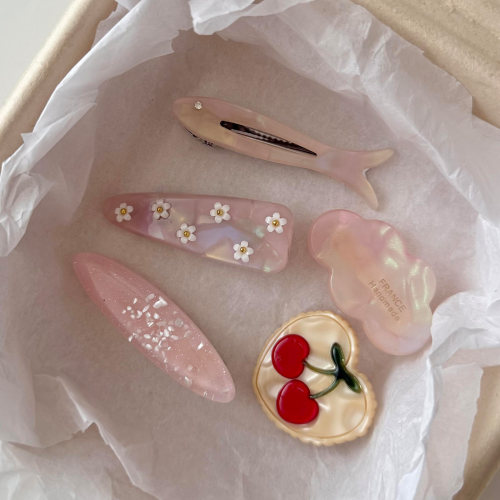 韩系高级感云朵小鱼花朵发夹