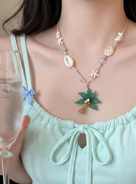 海岛微风~海边度假椰树贝壳项链