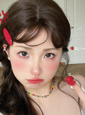 复古红色醋酸夹子头饰发夹高级感边夹侧边发卡刘海鸭嘴夹发饰