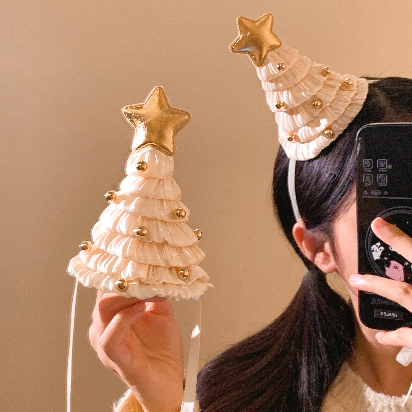 圣诞树可爱星星蛋糕生日帽子头饰