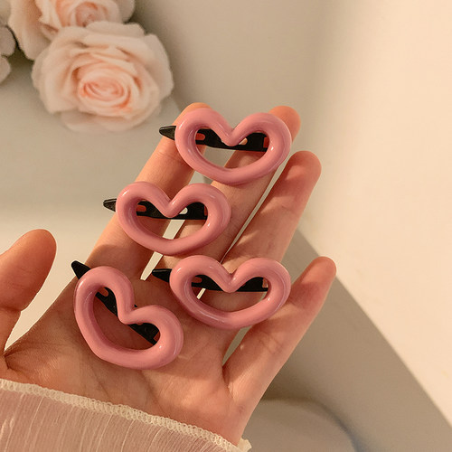 爱心少女甜美夹子简约边夹