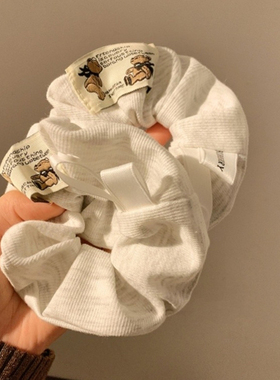 软呼呼纯棉灰色小熊大肠发圈女丸子头大号扎头发头绳发绳发饰头饰