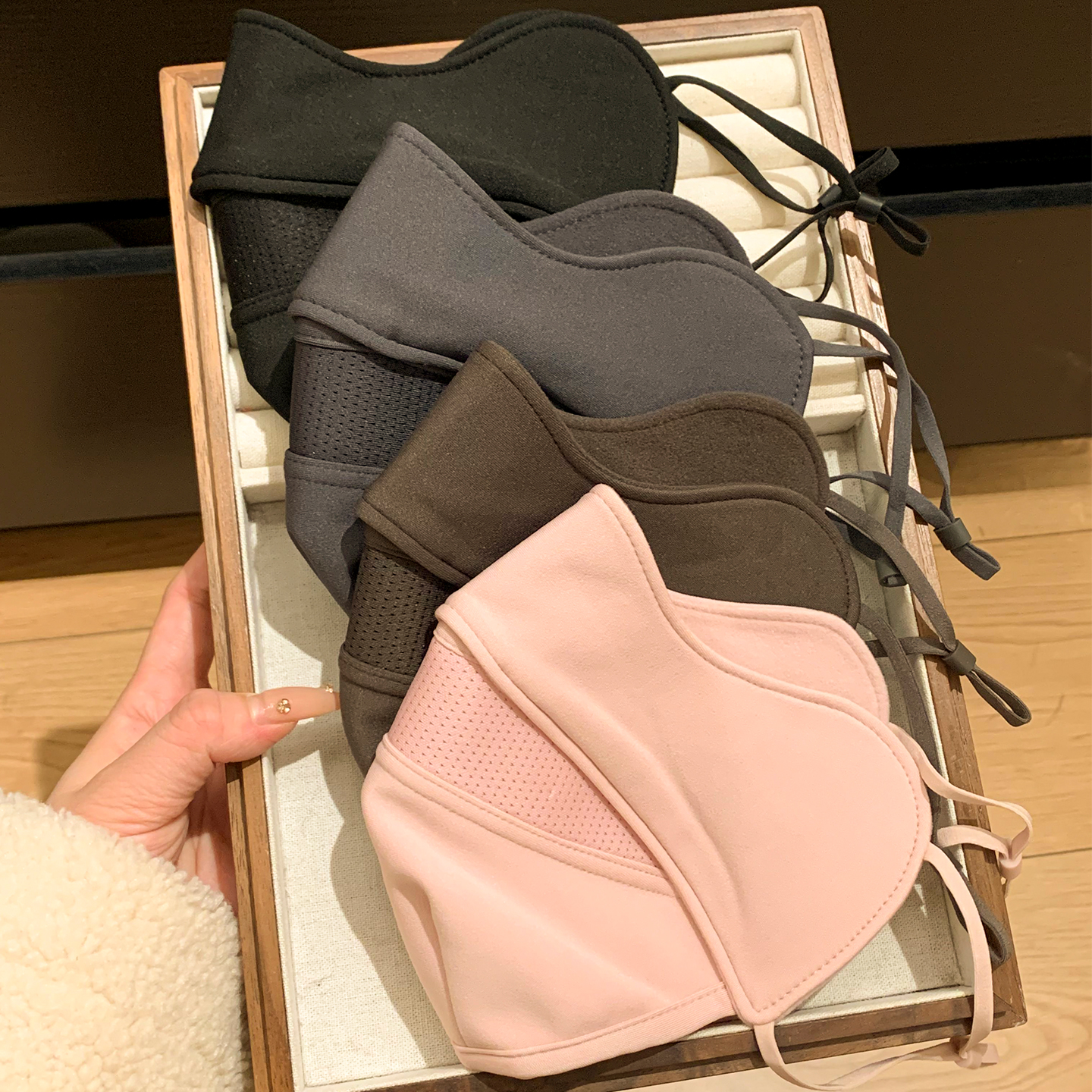 粉色均码保暖口罩女冬季骑行