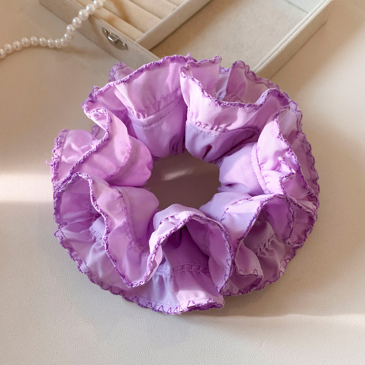 紫色花朵褶皱双层大肠发圈女高级感头饰小众百搭扎头发慵懒风发绳,饰品/流行首饰/时尚饰品新,发饰,淘宝优惠券,粉丝福利购,淘宝优惠卷