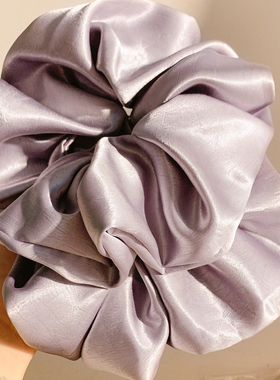韩系高级感缎面紫色大肠发圈女扎头发丸子头慵懒风超大头绳发饰