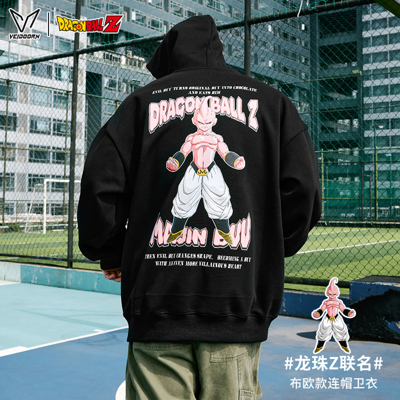 维动龙珠联名布欧长袖卫衣男秋冬美式篮球宽松休闲连帽女运动上衣