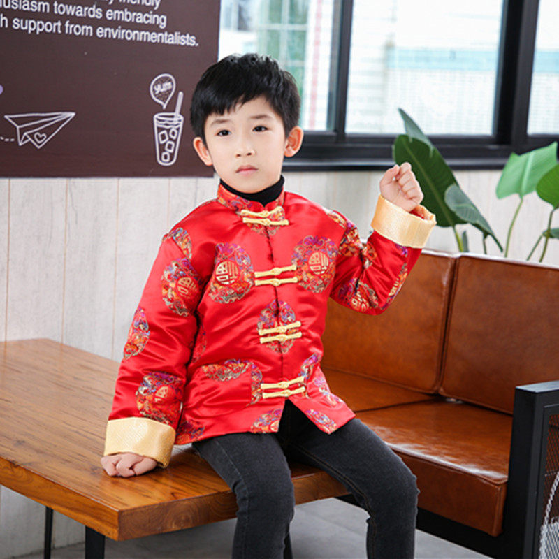 儿童唐装中国风男童新年棉衣2022秋冬季女童装宝宝拜年服复古棉服