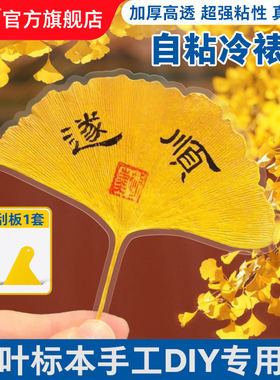 自粘冷裱膜树叶昆虫蝴蝶标签标本照片塑封膜高光哑光自粘海报保护膜植物标本相片冷膜6寸 5寸 A4镭射冷裱膜