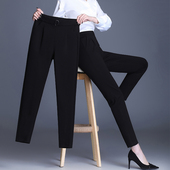 加绒妈妈裤 女裤 胖mm大码 女士小脚哈伦裤 黑色裤 子女春秋冬2026新款