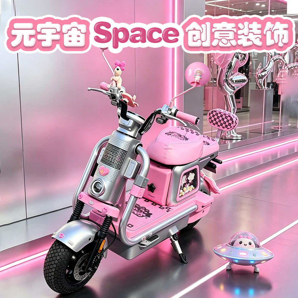 适用爱玛元宇宙Space-L电动车装饰脚垫坐垫套手机架仪表盖配件