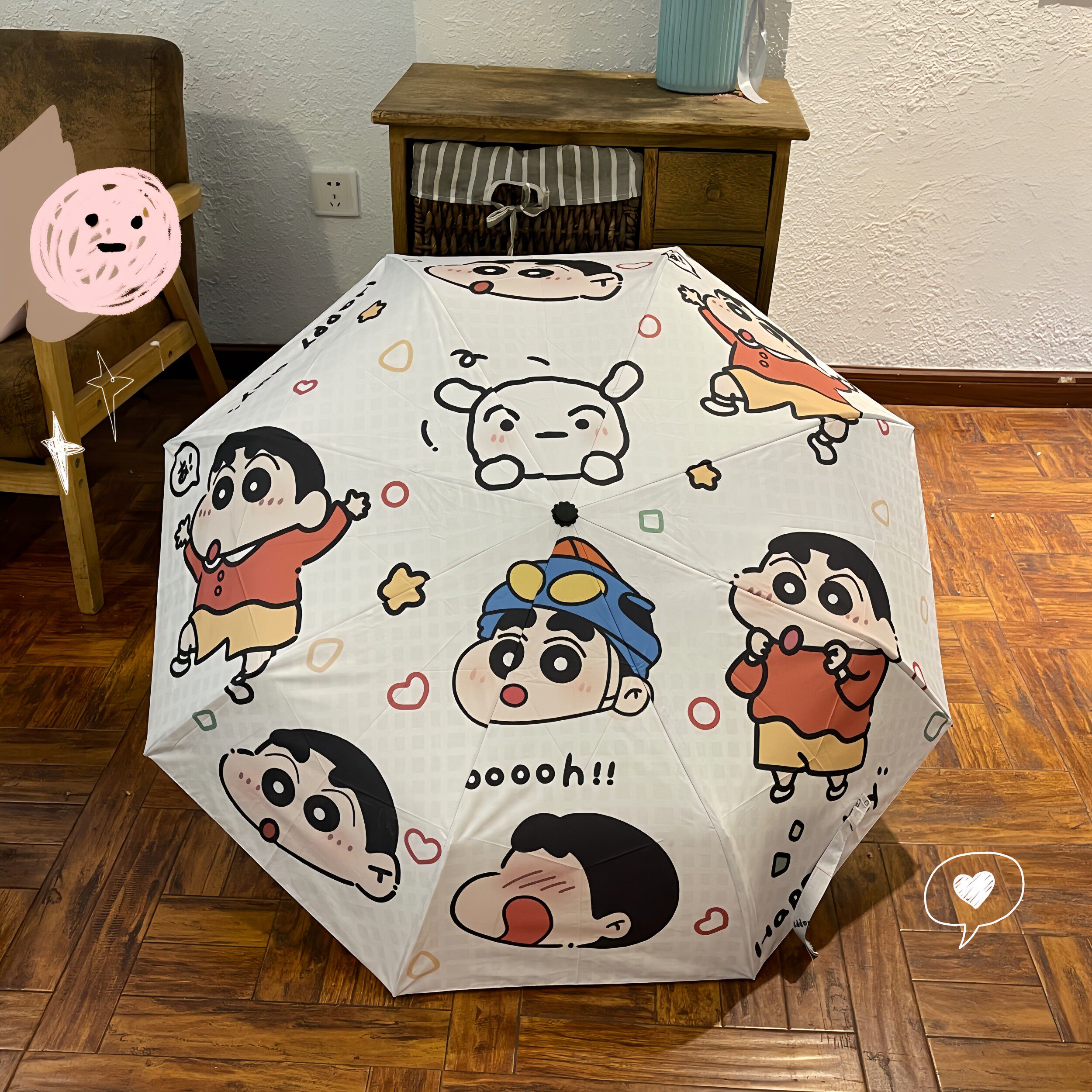 蜡笔小新雨伞全自动防晒防紫外线遮阳伞女晴雨两用可爱太阳伞学生