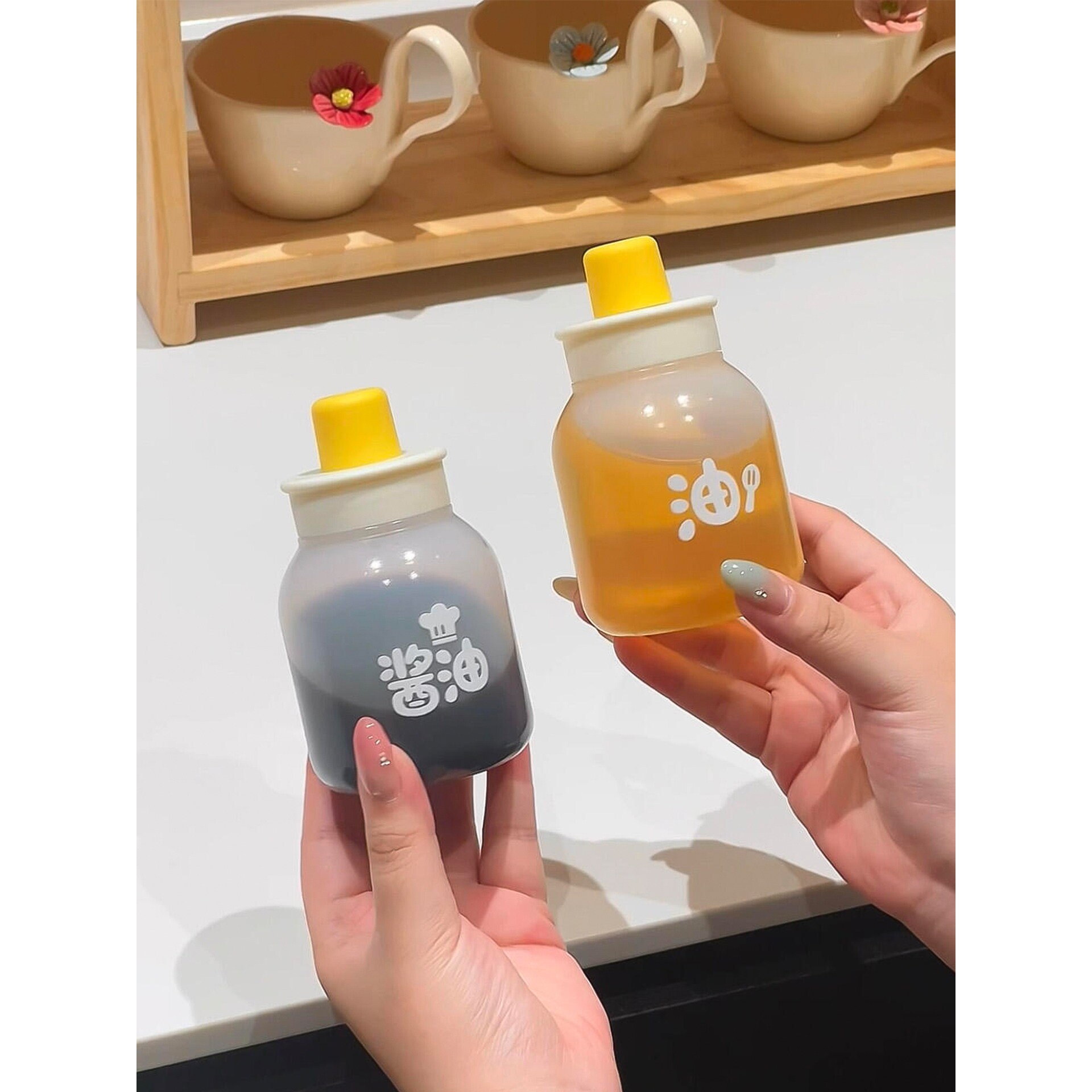 墩墩挤压油壶酱油醋番茄沙拉酱料瓶厨房家用调料瓶蚝油香油分装瓶