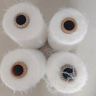 纯白色仿貂长毛仿皮草糖糖兔编织手工玩偶亲肤围巾披肩毛衣外套