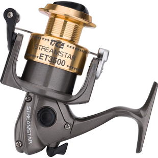 迪佳渔轮ET远投轮大物渔轮全金属头海竿矶钓筏钓纺车轮后卸力摇轮