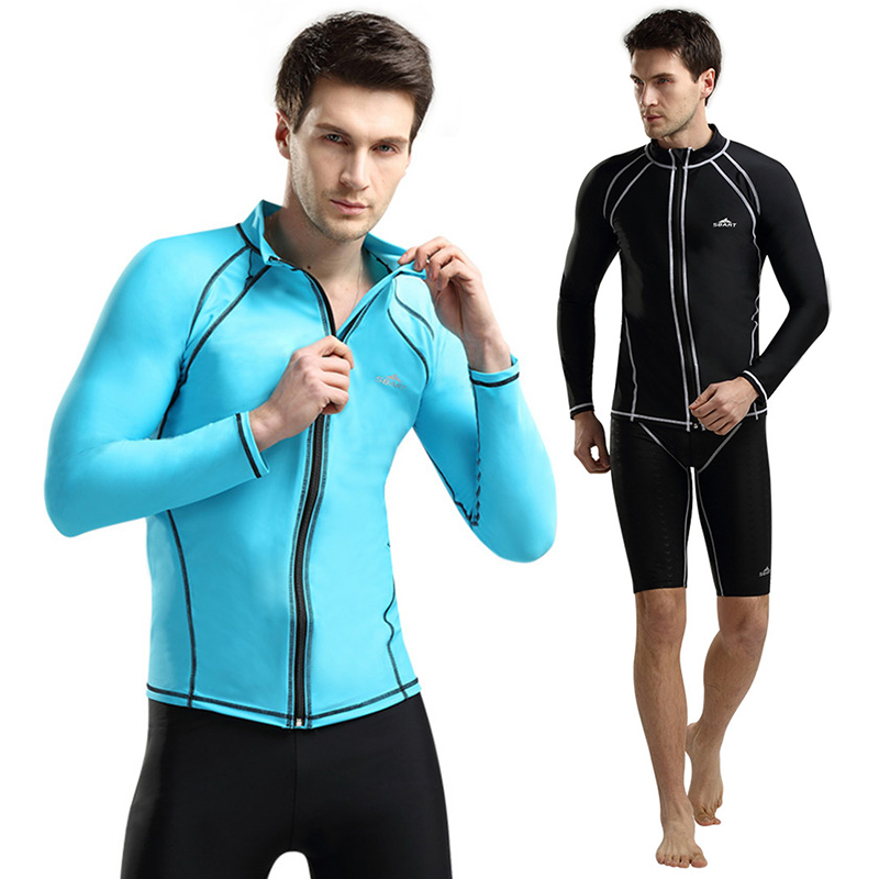 长水拉链分体防晒水母套装游泳衣