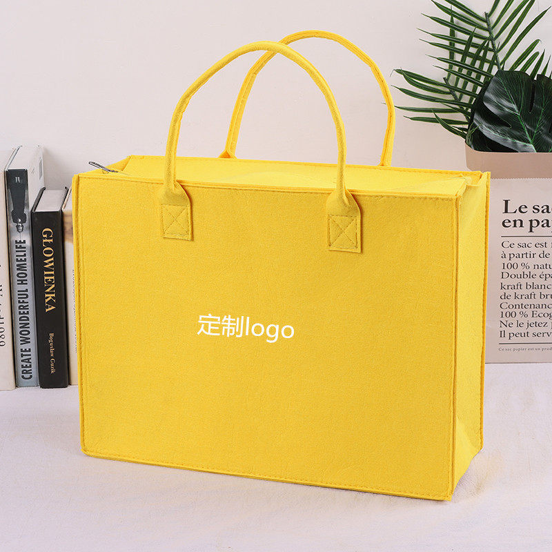 大容量定制logo棉麻毛毡包加厚