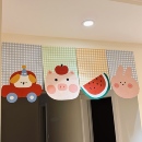 饰厨房门帘隔断可爱卡通门帘门头横挂布帘短帘 吊旗门帘卧室门装