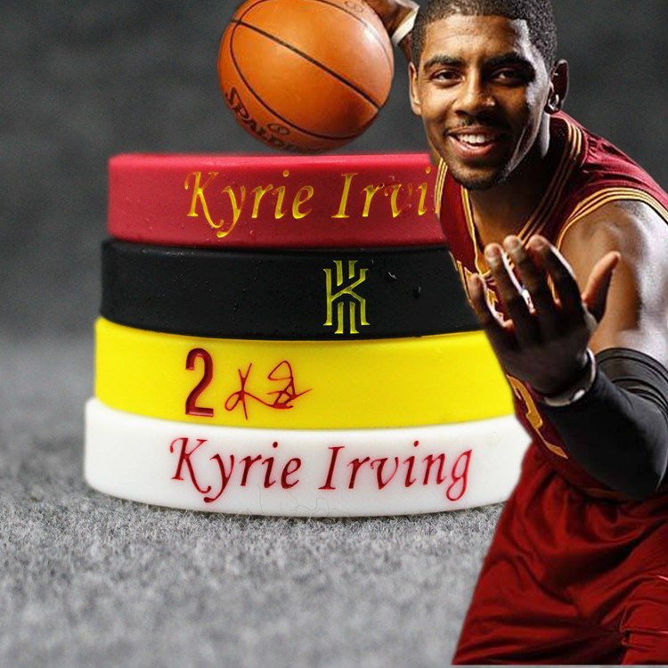 篮球手环骑士队运动硅胶腕带凯里欧文2号球星签名夜光手带手圈男