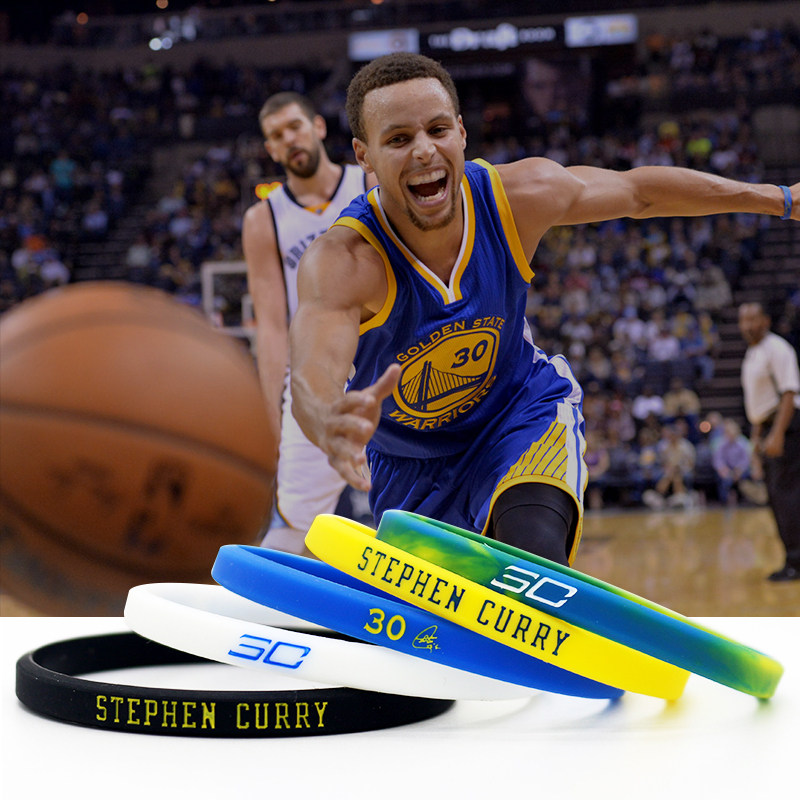 库里同款手环勇士队球星curry珍藏版细版学生运动篮球硅胶腕带nba