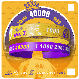 40000勒布朗詹姆斯4万分限定手环23号湖人篮球周边礼物腕带球迷