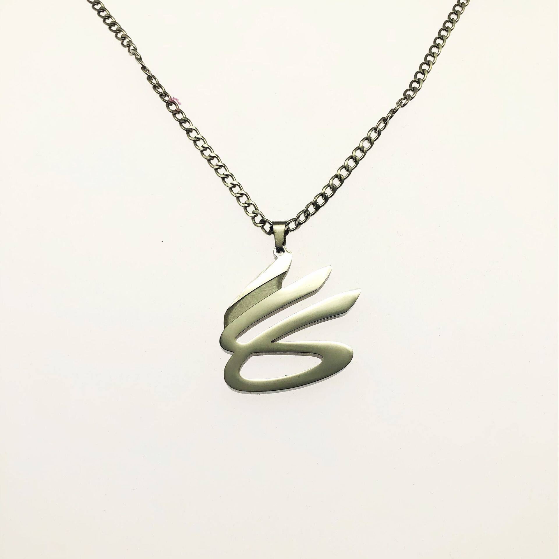 库里项链logo钛钢个性饰品男女礼物潮篮球星手势标志新款情侣吊坠