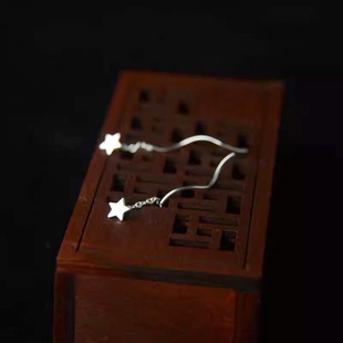 大猪熊 925纯银五角星耳线 耳钉耳环耳饰韩日系星星流线女小清新