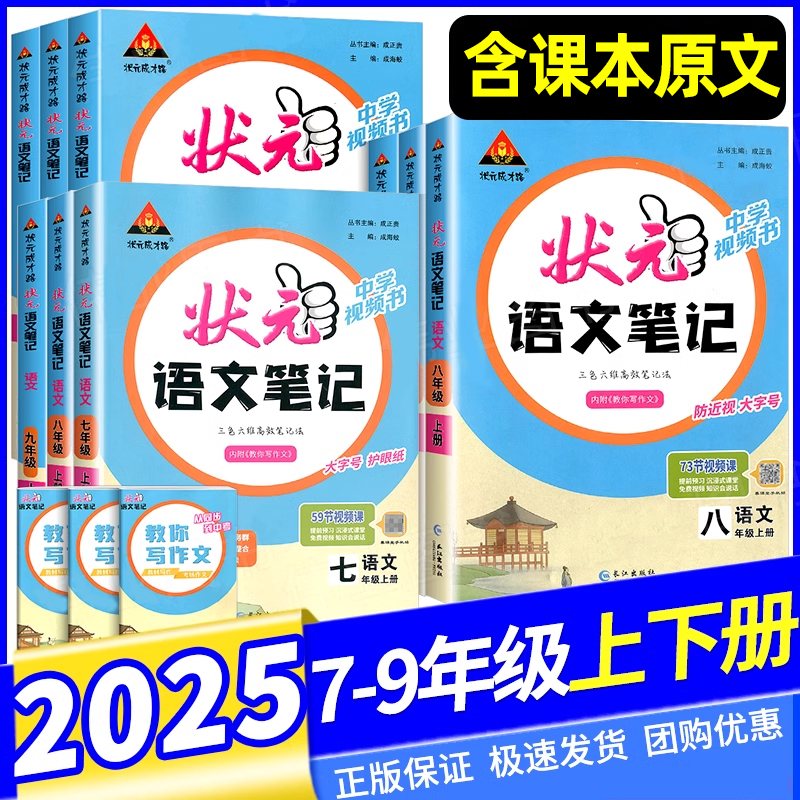 正版2025初中状元语文笔记