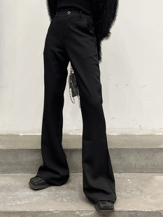 EVERDANA小众百搭休闲具显瘦西裤 男女情侣潮 百搭垂感直筒喇叭长裤