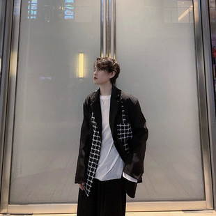 外套男女情侣 禁欲系西装 EVERDANA山本暗黑拼接春秋新款 2020阔版