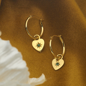 绽放 可拆卸任意搭配新款 桃心 18K甜心祖母绿耳坠吊坠耳圈多戴款