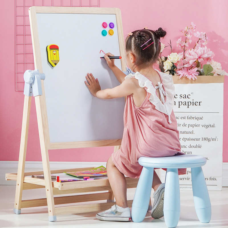 儿童画板家用小黑板无尘支架式可擦写字教学双面白板宝宝画架磁性-封面