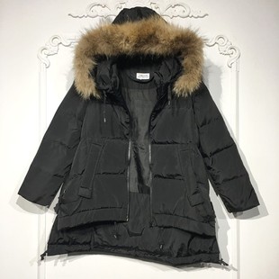 潮系列 8279S102 时尚真毛领羽绒服品牌女装折扣颦