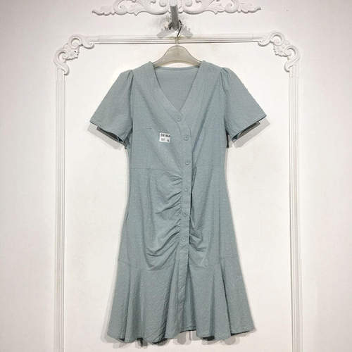 潮系列 D91464 时尚连衣裙品牌女装折扣颦