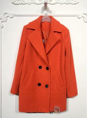 乔系列 8151S044 时尚毛呢外套品牌女装折扣颦