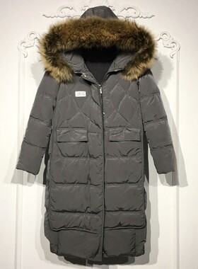 潮系列 8285S245 时尚真毛领羽绒服品牌女装折扣颦