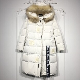 潮系列 8282S166 时尚真毛领羽绒服品牌女装折扣-小瑕疵颦