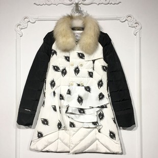 潮系列 8285S211 时尚真毛领羽绒服品牌女装折扣颦