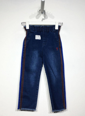 YJ系列 PF12337 时尚牛仔长裤品牌童装折扣