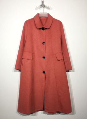 容系列 D85652 时尚长款双面呢毛呢外套品牌女装折扣颦