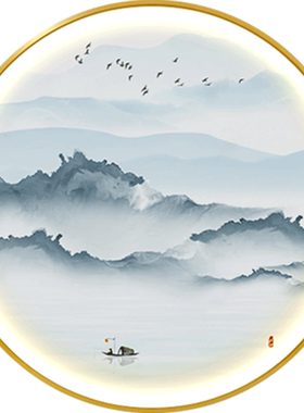 新中式玄关LED灯画感应装饰画