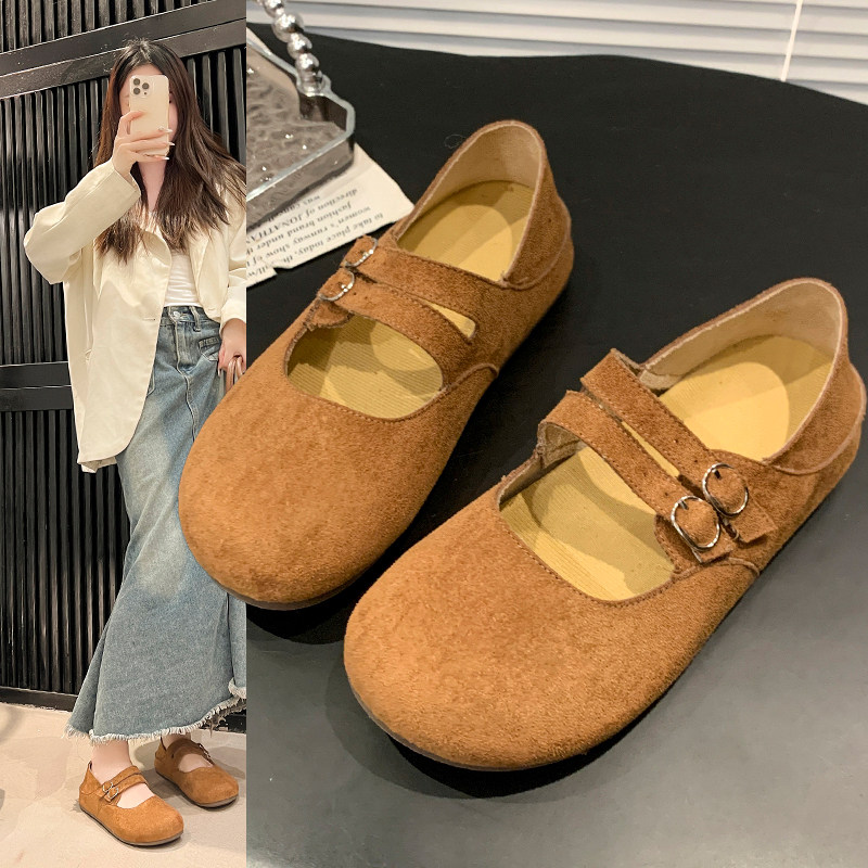 两穿勃肯鞋女2026新款爆款春季配裙子平底单鞋软底豆豆鞋玛丽珍鞋,女鞋,勃肯鞋/软木鞋,淘宝优惠券,粉丝福利购,淘宝优惠卷