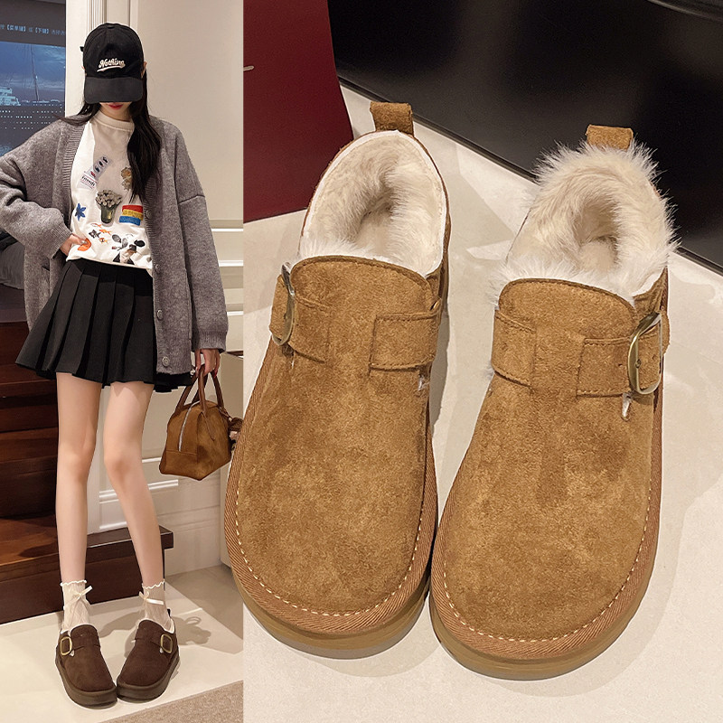 厚底加绒加厚勃肯鞋女2025秋冬新款爆款保暖博肯豆豆棉鞋子雪地靴,女鞋,时尚雪地靴,淘宝优惠券,粉丝福利购,淘宝优惠卷