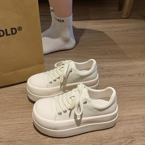 厚底小白鞋女夏季2025新款百搭松糕小个子女鞋子增高休闲运动板鞋