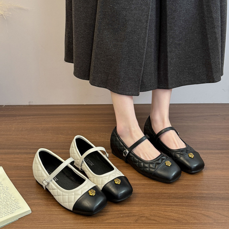 内增高小香风方头浅口单鞋女2026春季新款玛丽珍鞋气质温柔配裙子,女鞋,时尚芭蕾鞋,淘宝优惠券,粉丝福利购,淘宝优惠卷